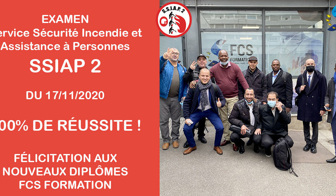 Examen SSIAP 2 – Service de sécurité incendie Assistance à personnes du 17/11/2020