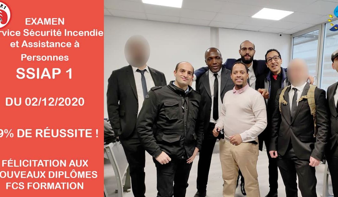 Examen SSIAP 1 – Service de sécurité incendie Assistance à personnes du 02/12/2020